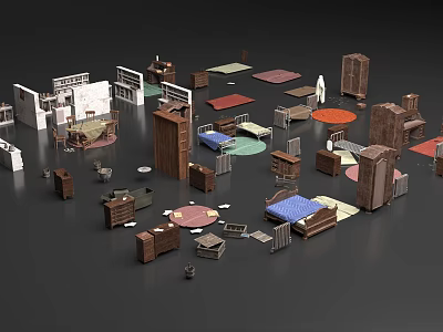 Sofa And Coffee Table Set For Living Room With Various Furniture Models 3d model