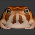 Cute Round Reptile Model With Orange Red Spots And Big Eyes 3D Character Design