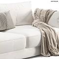 Modern Minimalist Fabric Double Seater Sofa With Soft Pillows Throw Blankets And Various Color Choices