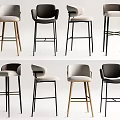 Modern Bar Stools With Various Designs Upholstered Seats And Metal Wooden Legs