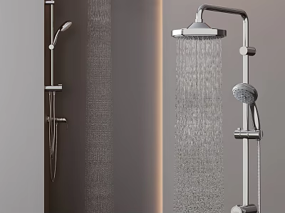 Modern High Pressure Shower System With Rainfall Top Spray And Handheld Shower Head 3d model