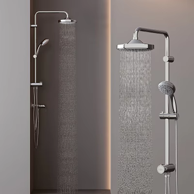 Modern High Pressure Shower System With Rainfall Top Spray And Handheld Shower Head 3d model