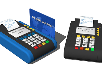 Modern credit card machine credit card machine 3d model