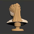Human Head Anatomical Medical Device Model With Golden Base And Dark Background