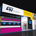 ST Life Solutions Modern Exhibition Booth With Display Screens And Interior Design
