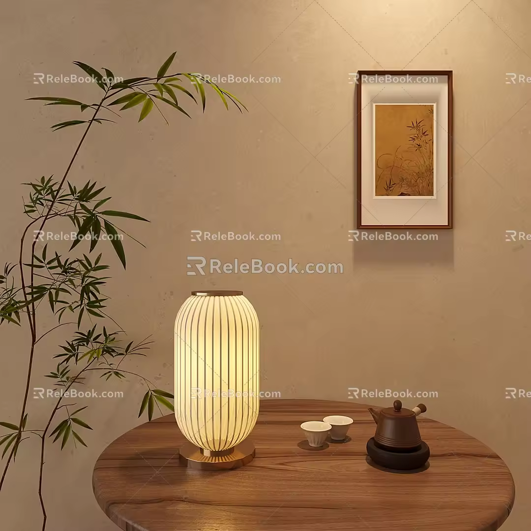 New Chinese Zen Table Lamp Lantern Table Lamp 3d model
