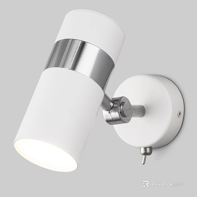 Modern White Wall Lamp With Silver Accent For Indoor Lighting Fixture 3d model 