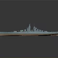 Detailed Historical Military Battleship With Turrets Deck Structures And 3D Model Design