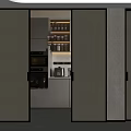 Modern Interior Sliding Doors with Textured Glass Connecting Kitchen and Open Living Space