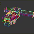 Red Modern Agricultural Harvester With Black Cab Large Wheels And Cutting Equipment