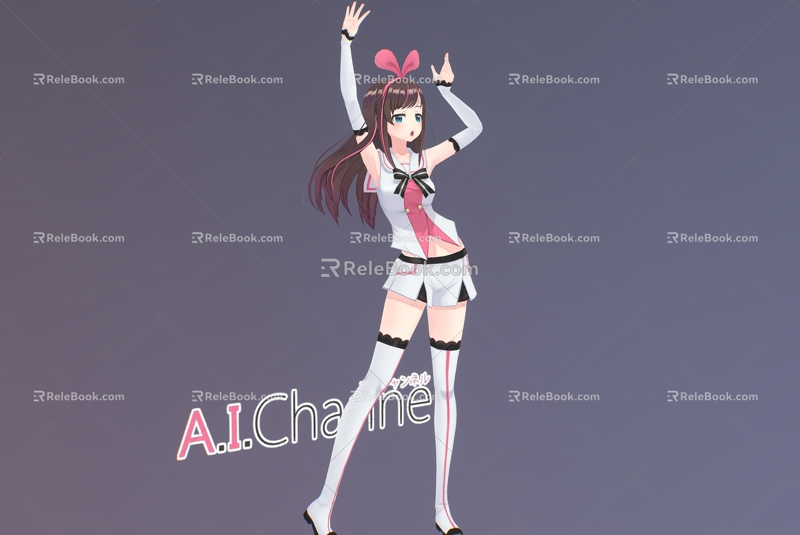 Japanese American Girl Two-dimensional Hand-made Cute Animation Characters 3d model