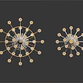 Elegant Hanging Crystal Chandeliers With Golden Accents And Intricate Design