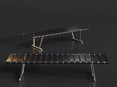 Modern Black Stools With Sleek Metal Frame And Contemporary Minimalist Design 3d model