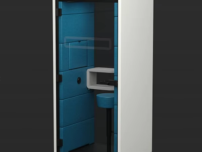 Modern Public Chair With Blue And White Design For Comfortable Public Space Seating 3d model