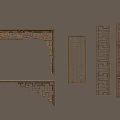 Chinese Traditional Wooden Carving Decorative Borders With Meander Patterns And Relief Designs