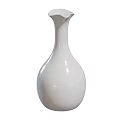 Elegant White Ceramic Vase With Slim Neck And Fresh Flowers For Home Decor