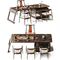 Elegant Wooden Tea Table and Chairs With Backrest Design And Tea Set Accessories