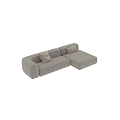 Modern Light Gray Sectional Sofa With Cushions And Spacious Seating Design 3d model