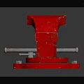 Red Metal Bench Vise Heavy Duty Clamping Tool For Workshop And DIY Projects