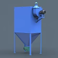 Blue Industrial Bag Filter Equipment With Motorized Dust Collection System And Steel Frame