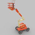 Red Wheeled Mobile Aerial Work Platform Industrial Equipment Featuring Telescopic Boom And Working Platform