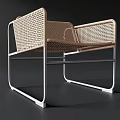 Modern Rattan Leisure Chair With Sleek Metal Frame And Comfortable Seat Design