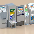 Smart Self Service Machines With Multiple Designs Interactive Screens And Payment Kiosks 3d model