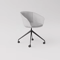 Light Gray Fabric Office Chair With Modern Design And Swivel Wheels