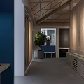 Contemporary Retail Store Featuring Modern Architecture Panda Doll And Blue Logo