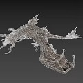 Fantasy Flying Dragon 3D Model Featuring Scaly Wings Sharp Fangs And Blue Eye