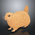 Fluffy Light Brown Marmot 3D Model Cute Digital Art Render with Dark Studio Background 3d model