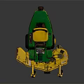 Green And Yellow Riding Lawn Mower With Comfortable Seat And Cutting Deck