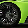 Green Futuristic Convertible Concept Car With Sleek Aerodynamic Body And Stylish Wheels