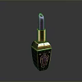 Stylish Purple Lipstick With Golden Case And Decorative Gemstone Pattern