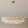 Modern White Wavy Layered Chandelier Pendant Lighting For Interior Ceiling Decor