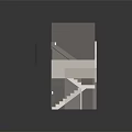 Modern Staircase Design With Golden Steps Black Railings And White Frame Structure