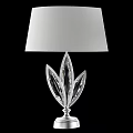 Elegant Table Lamp With White Lampshade And Crystal Leaf Shaped Base 3d model