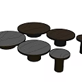 Modern Round Coffee Table With Smooth Marble Top And Gold Metal Base
