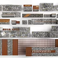 Decorative Wall Panels With Stone Texture And Wooden Accents For Interior Design