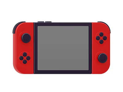 Red Handheld Game Console As Amusement Equipment With Screen And Buttons 3d model