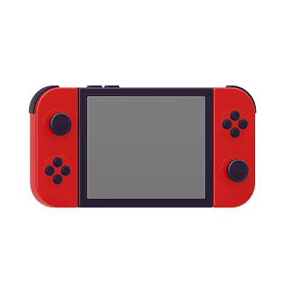 Red Handheld Game Console As Amusement Equipment With Screen And Buttons 3d model
