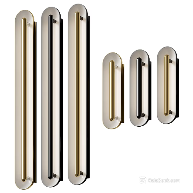 Modern Wall Lamps Showcasing Slim Design In Gold Silver And Black Metal Finishes 3d model 