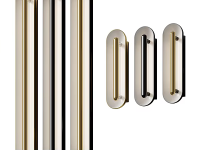 Modern Wall Lamps Showcasing Slim Design In Gold Silver And Black Metal Finishes 3d model