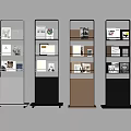 Modern Multi Tiered Bookcases In Four Different Colors With Wheels Holding Books And Magazines