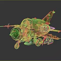 Camouflage Fighter Jet Model With Red Star Emblem And Number 127 Details