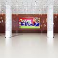 School Cultural Wall With Wooden Strips Lighting And Youth Dream