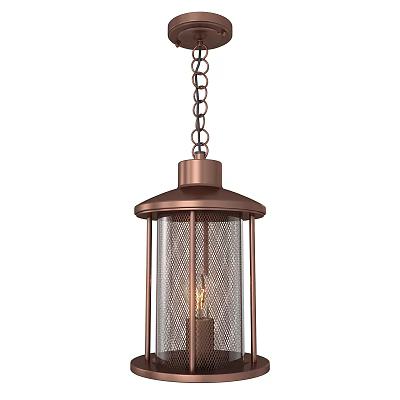 Copper Metal Pendant Light With Mesh Shade And Chain Hanging Design 3d model