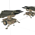 Two Military Utility Vehicles Equipped With Multiple Missile Launchers For Military Operations