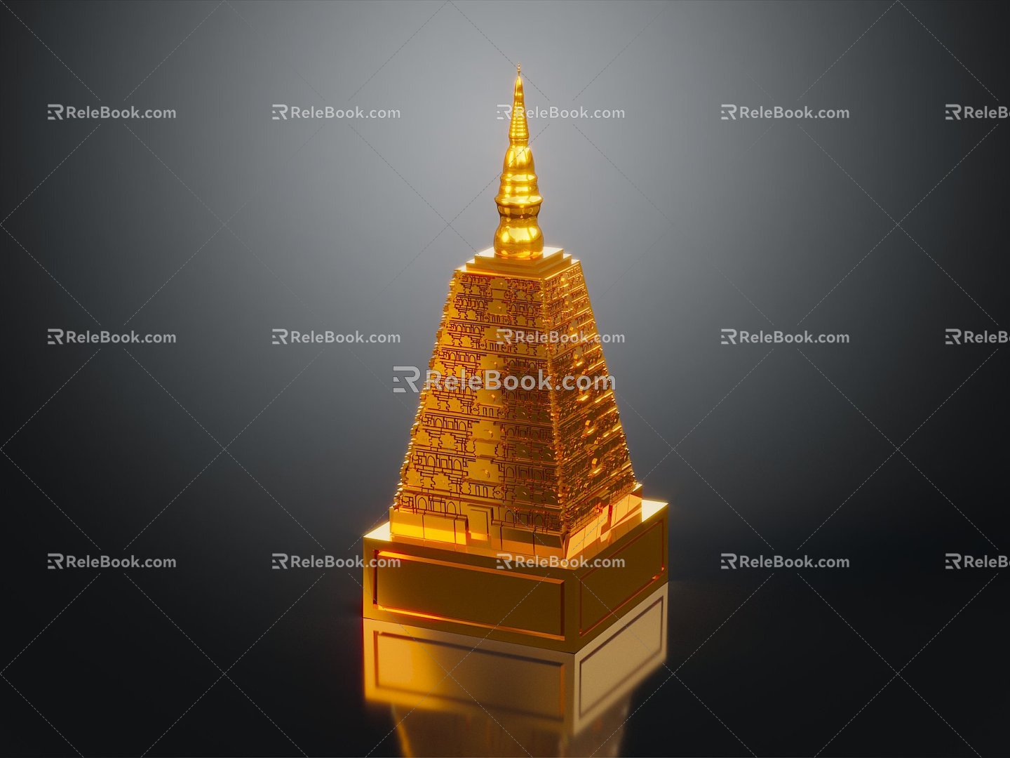 Southeast Asia Tower South Asia Buddha Tower East Asia Buddha Tower 3d model