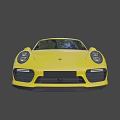 Stylish Yellow Porsche Convertible Sports Car With Black Wheels And Sleek Front Design